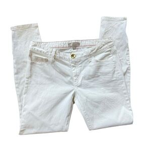 Banana Republic Womens White Skinny Pants with Size Zipper Hem‎ Size 28